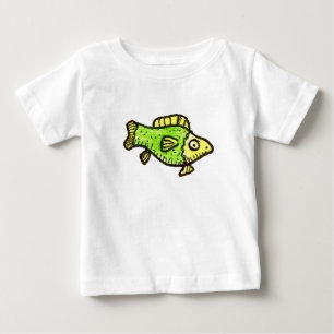 T-shirt Pour Bébé Dessin artistique de poisson vert de dessin animé 