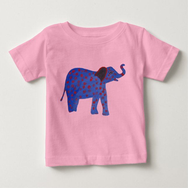 T-shirt Pour Bébé Dessin bleu Eléphant Tutu Bodysuit (Devant)