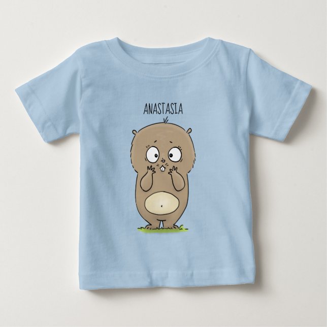 T-shirt Pour Bébé Dessin d'adorable hamster (Devant)