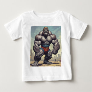 T-shirt Pour Bébé Dessin d'art pop de Gorilla Bodybuilder
