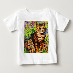 T-shirt Pour Bébé Dessin de chat et chatons mignons par Louis Wain