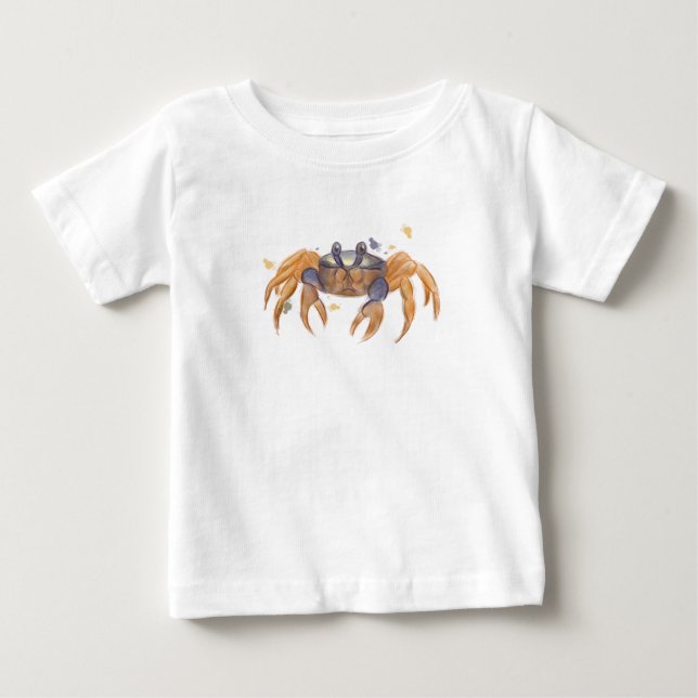 T-shirt Pour Bébé Dessin de crabe mou (Devant)