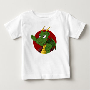 T-shirt Pour Bébé Dessin de dragon vert bébé T-shirt