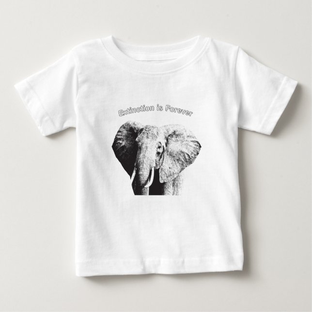 T-shirt Pour Bébé Dessin d'éléphants de Bush en Afrique (Devant)
