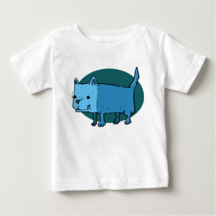 T-shirt Pour Bébé dessin drôle de chien rectangle