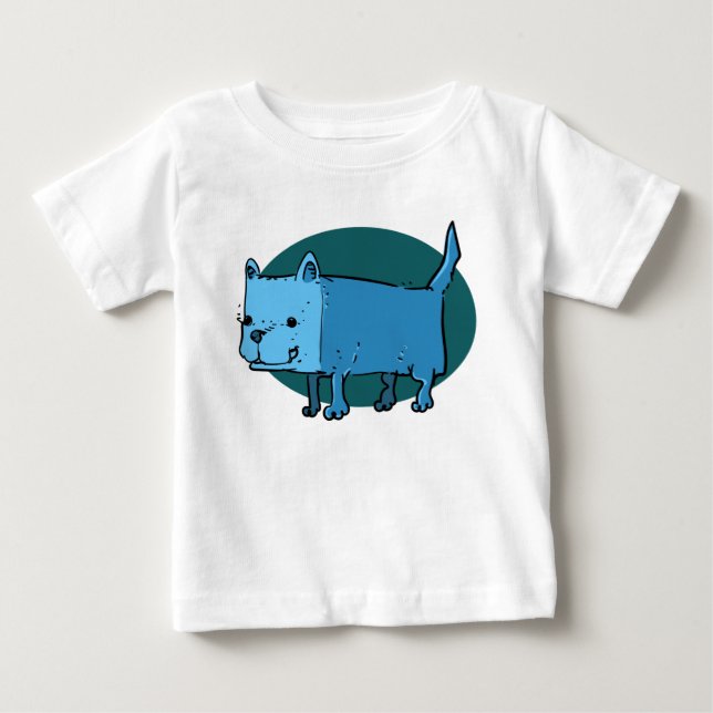 T-shirt Pour Bébé dessin drôle de chien rectangle (Devant)