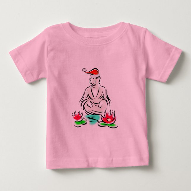 T-shirt Pour Bébé Dessin du Bouddha de Noël (Devant)