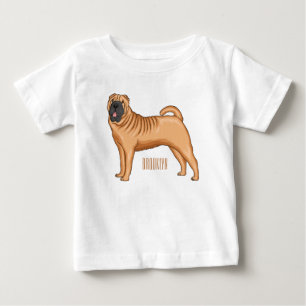 T-shirt Pour Bébé dessin humoristique chinois de chien Shar-Pei
