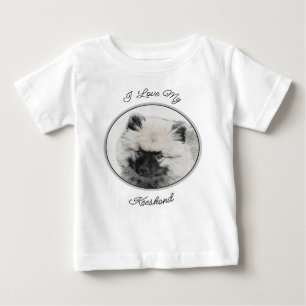 T-shirt Pour Bébé Dessin Keeshond Chiot - Joli dessin original Chien