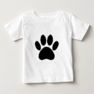 T-shirt Pour Bébé Dessin Paw Chien En Noir