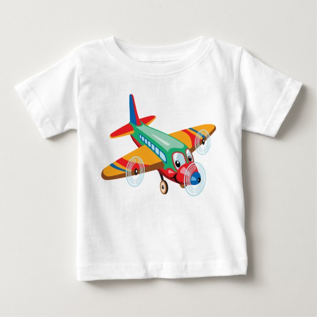 T-shirt Pour Bébé dessin sur avion (Devant)