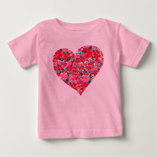 T-shirt Pour Bébé Dessus d'art : Coeur de ketmie. Bébé