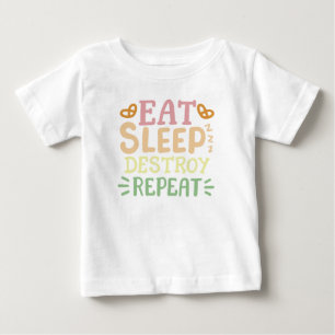 T-shirt Pour Bébé Détruire le sommeil Répéter