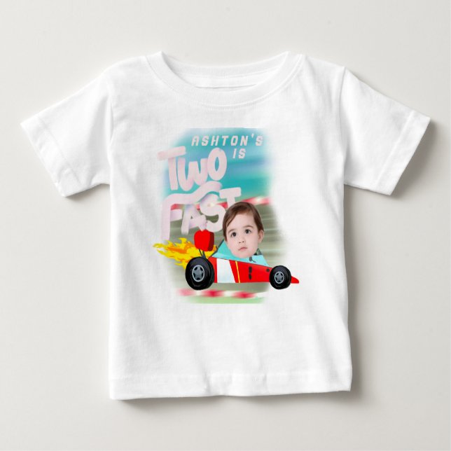 T-shirt Pour Bébé Deux Anniversaire Rapide Fête (Devant)