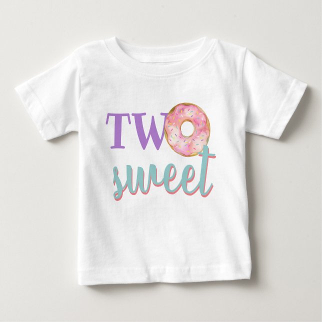 T-shirt Pour Bébé Deux beignes douces fille deuxième tenue d'anniver (Devant)