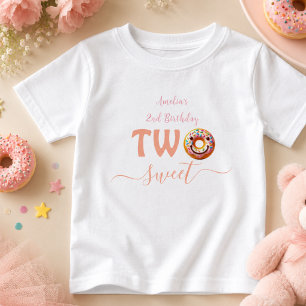 T-shirt Pour Bébé Deux beignets sucrés 2e fête d'anniversaire