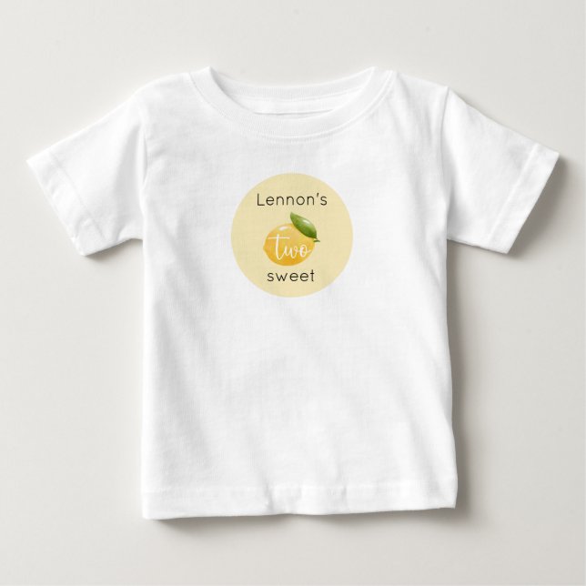 T-shirt Pour Bébé Deux citron doux 2e anniversaire (Devant)