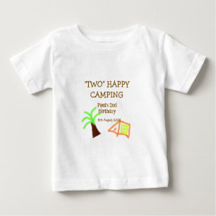 T-shirt Pour Bébé Deux enfants heureux de camper pour leur 2ème anni
