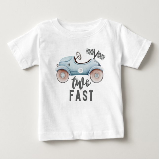 T-shirt Pour Bébé Deux Fast 2ème anniversaire chemise course automob (Devant)