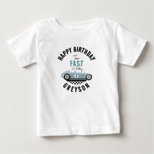 T-shirt Pour Bébé Deux Fast Race Car Boy 2e fête d'anniversaire