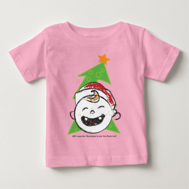 T-shirt Pour Bébé Deux fêtes de Noël (Devant)