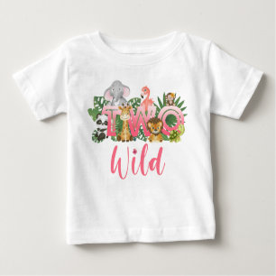 T-shirt Pour Bébé Deux Fille Sauvage 2e Anniversaire Jungle Safari m