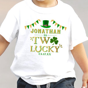 T-shirt Pour Bébé Deux Lucky St. Patrick's Day 2e anniversaire