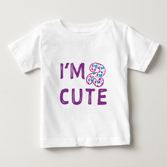 T-shirt Pour Bébé Deux mignons papillons Anniversaire (Devant)