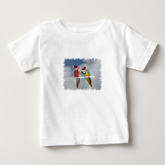 T-shirt Pour Bébé Deux Santas macaw (Devant)