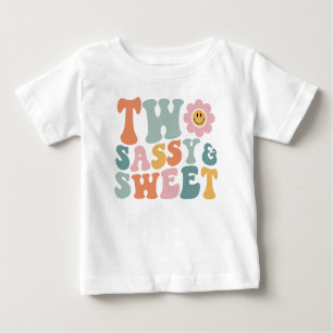 T-shirt Pour Bébé Deux Sassy & Sweet Toddler Deuxième anniversaire