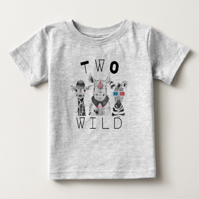 T-shirt Pour Bébé Deux sauvages | 2ème anniversaire T Shirt (Devant)
