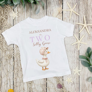 T-shirt Pour Bébé Deux sots Goose mignonne Girl 2e Anniversaire tenu