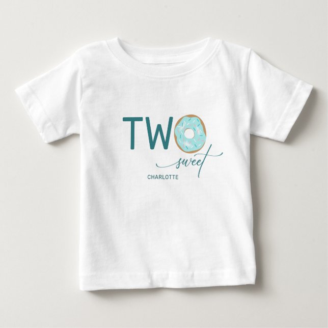 T-shirt Pour Bébé Deux Turquoises doux givrés de la fille Donut 2e a (Devant)