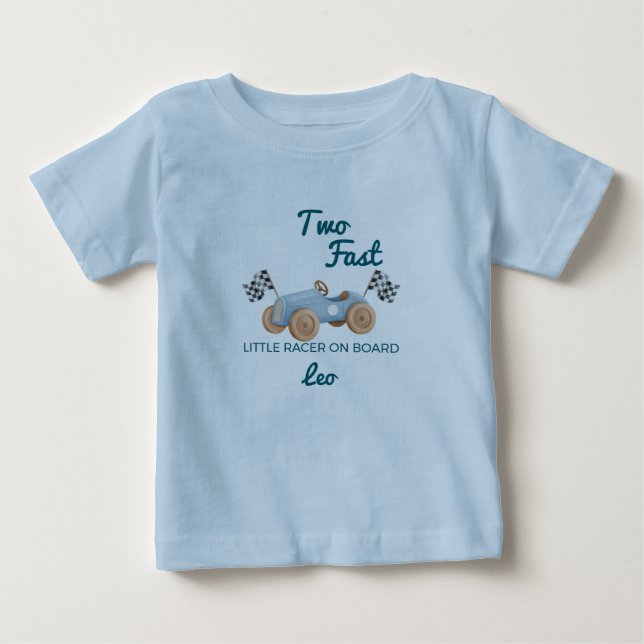 T-shirt Pour Bébé Deux voitures de course rapides Garçon 2ème Annive (Devant)