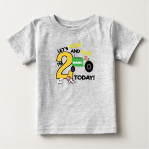 T-shirt Pour Bébé Deuxième anniversaire - Fête du tracteur sur le 