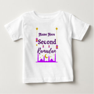 T-shirt Pour Bébé Deuxième Ramadan   Nom personnalisé