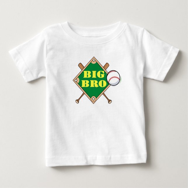 T-shirt Pour Bébé Diamant de base-ball Big Brother (Devant)