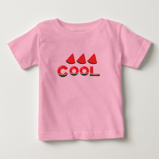 T-shirt Pour Bébé Diapositives mignonnes d'été Pastèque  (Devant)