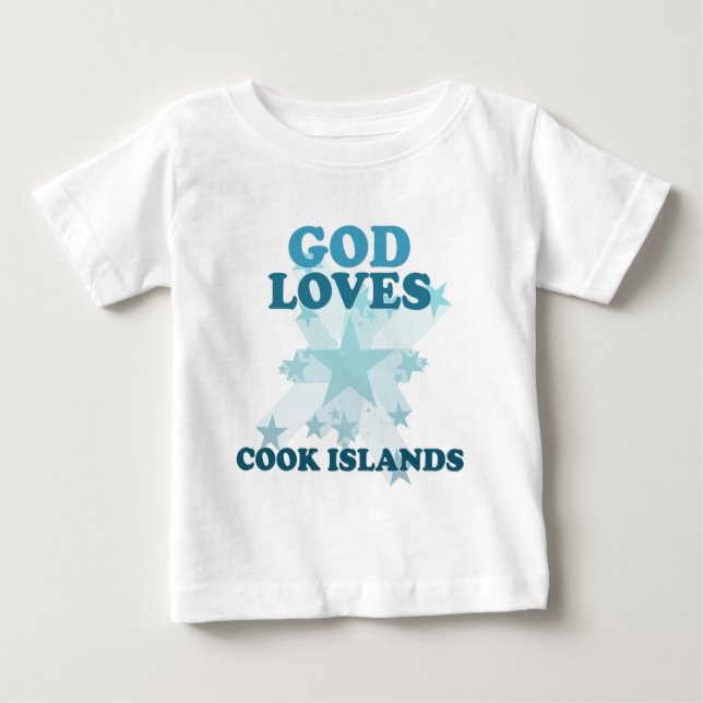 T-shirt Pour Bébé Dieu aime des îles Cook (Devant)