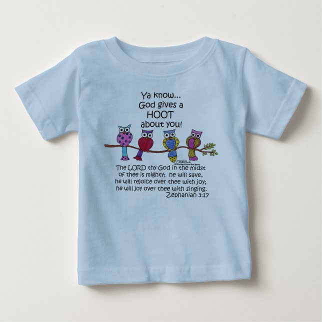 T-shirt Pour Bébé Dieu donne une chouette (Devant)