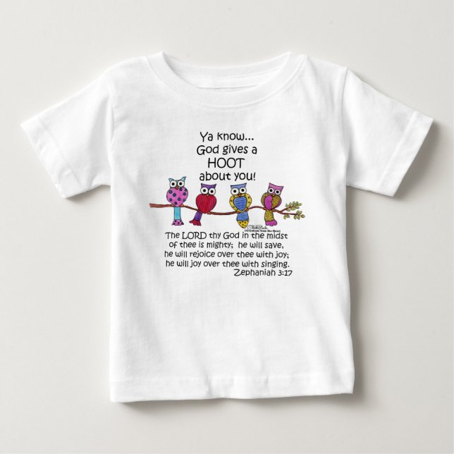 T-shirt Pour Bébé Dieu donne une chouette (Devant)