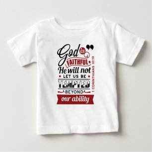 T-shirt Pour Bébé Dieu est Fidèle – 1 Corinthiens 10:13 Verset Bibli