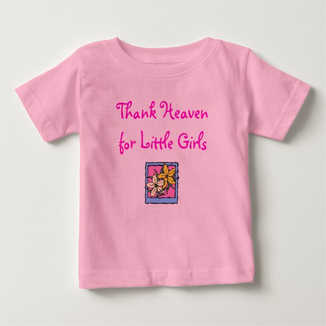 T-shirt Pour Bébé Dieu merci, pour les petites filles (Devant)
