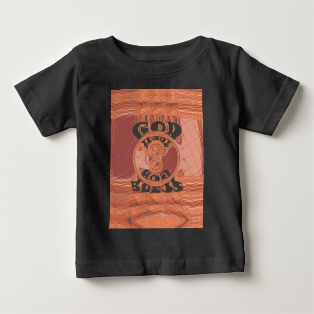 T-shirt Pour Bébé Dieu Vous Bénit Un Design De Texte Inspirant. (Devant)