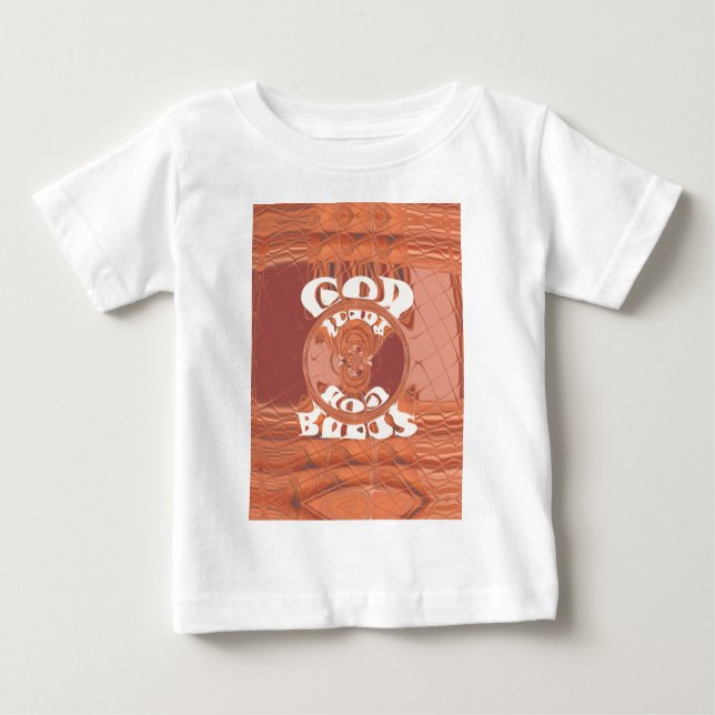 T-shirt Pour Bébé Dieu Vous Bénit Un Design De Texte Inspirant. (Devant)