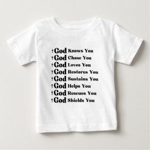 T-shirt Pour Bébé Dieu Vous Connaît, Vous Aime, Vous Restaure Et Vou