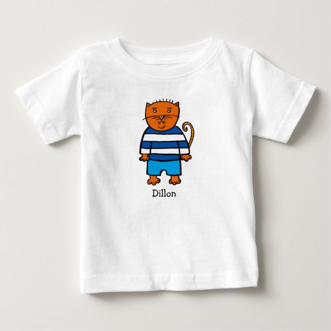 T-shirt Pour Bébé Dillon le Chat personnalisé (Devant)