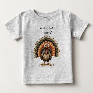 T-shirt Pour Bébé Dinde bizarre et excentrique Qu'est-ce pour le dîn