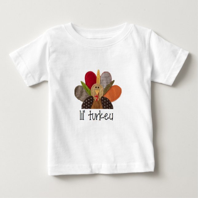 T-shirt Pour Bébé Dinde de Thanksgiving-lil (Devant)