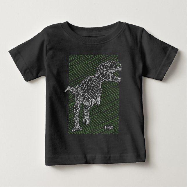 T-shirt Pour Bébé Dino Dynamique : Traits d'illustration de T-Rex (Devant)
